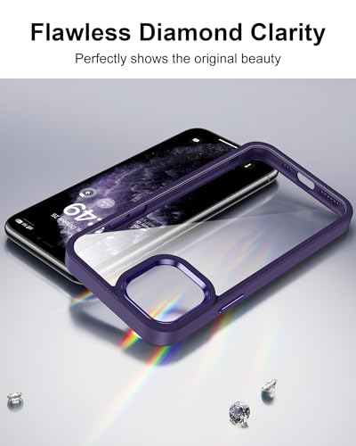 Image of HOOMIL Case for iPhone 11 Pro 5.8-Inch, Non-Yellowing, Drop Protection, Anti-Scratch Transparent Hard Back Phone Cover - Purple