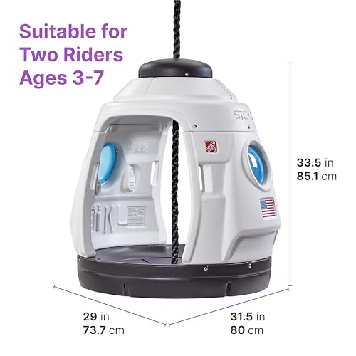 Step2 Space Capsule Swing for Toddlers, Kids Age 3-7 Years Old, Rocketship Outdoor Swing or Indoor Playhouse, Fits Up to 2 Kids, Easy Assembly - image 5