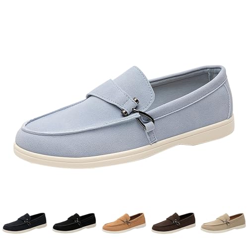 Mocasines de gamuza para hombre: comodidad total con hebilla para oficina y eventos casuales 4