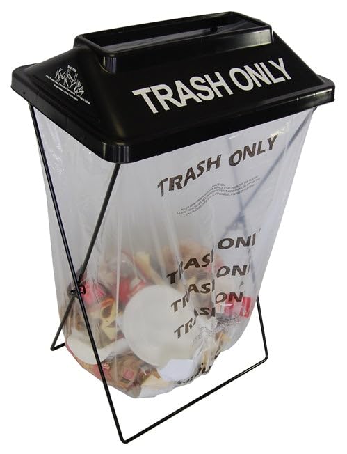 Zero Waste Event Trash and Recycling System | Portable Trash and Waste Bin | Great for Events, Festivals, Schools - 5 Pack - Black