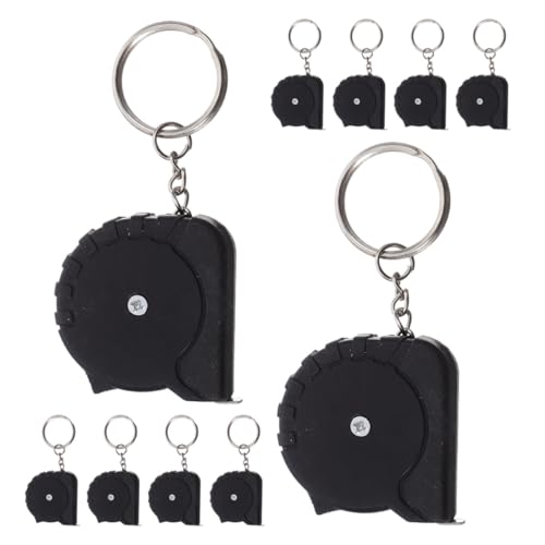 Mini cinta métrica retráctil negra 10 piezas UKCOCO miniatura 1