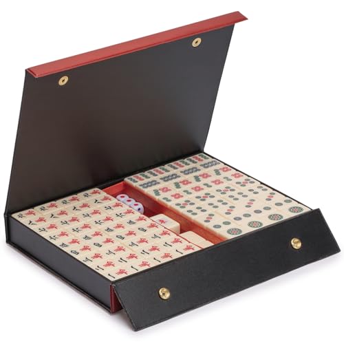 Yellow Mountain Imports Mahjong Bundle - Juego Clásico y Cubierta miniatura 3