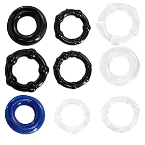 HEALLILY 9Pcs Silicone Peniss Ring Mannen Cock Ring Vertraging Lock Ringen Dildo Ring Ejaculatie Verbeteren Harder Volwassen Leuk Speelgoed Voor Mannelijke Koppels Homo