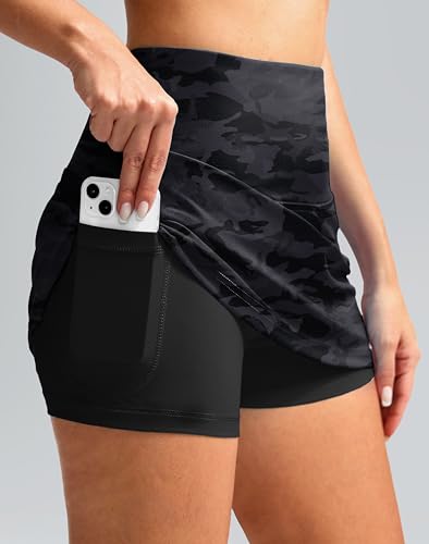 Image of SANTINY Women's High Waisted Swim Skirt with Pocket Tummy Control Tankini Swimsuit Bathing Suit Bottoms for Women