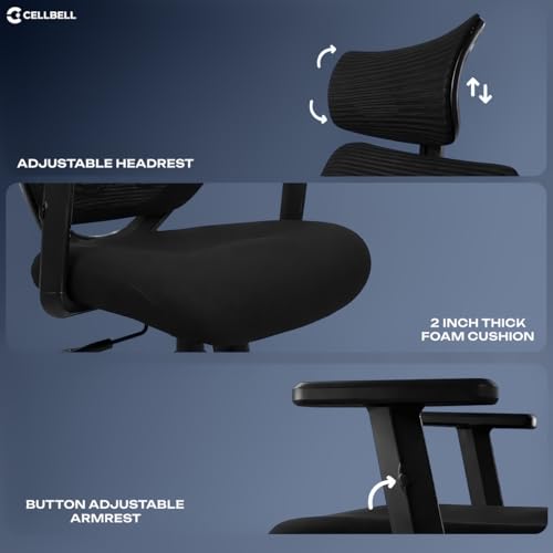 Image of CELLBELL C190 Berlin Office Chair, High Back Mesh Ergonomic Home Office Desk Chair (Black)