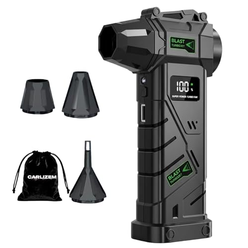 Image of Carlizem 2026 TurboJet Blast 150000 RPM India's Most Powerful Air Duster 8000 Mah Cordless Air Blower for Dust Cleaning, Car, PC, Home | Brushless Motor Type-C Rechargeable Mini Portable