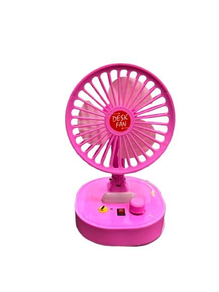 BYTRON Table Fan 7-Speed Rechargeable Desk Fan 8 Inch with LED Light & 3 Blades, Ultra High-Speed for Indoor & Outdoor Use (Pink) BYTRON Table Fan 7-Speed Rechargeable Desk Fan 8 Inch with LED Light & 3 Blades, Ultra High-Speed for Indoor & Outdoor Use (Pink)