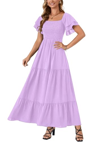 Image of LYANER Women's Square Neck Midi Dress