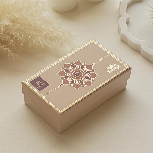 Image of Premium Handmade Designer Rakhi Set for Brother and Bhabhi Adjustable Couple Rakhi with Roli Chawal & Nariyal