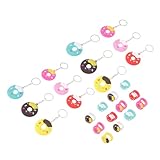 Uonlytech 24 piezas Llaveros y Anillos de Dona PVC Suave para Fiestas Infantiles Recuerdos para Cumpleaños y Decoraciones Temáticas de Donuts Regalos Prácticos para Halloween y