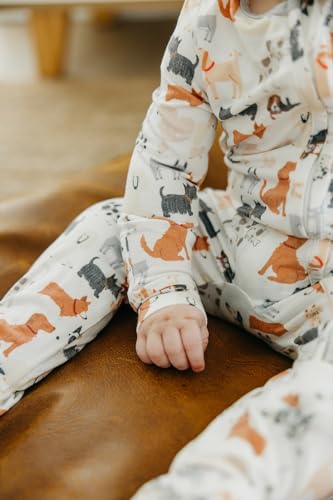 Image of Copper Pearl Zip-Up Footie Baby Pajamas - Soft Newborn Onesies for Boys & Girls, Tag-Free with Two-Way Zipper Baby Sleepers for Newborn - 24 Months, Rufus