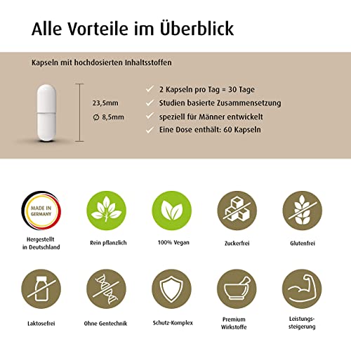 MENFIT® Power | kraftvoll & potent | für den aktiven Mann | Einzigartige Rezeptur mit Tribulus terrestris, Cordyceps sinensis, Maca, Selen, Ashwagandha, Ingwer, Vitamin C, Zink – Bild 5