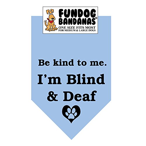 Be Kind to Me Blind & Deaf Dog Bandana, Light Blue