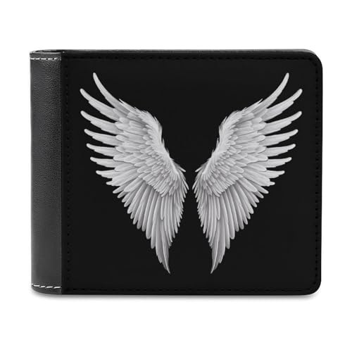 Angel Wings Leather Wallet Minimalist Cash Card Holder Bifold Durable Purse