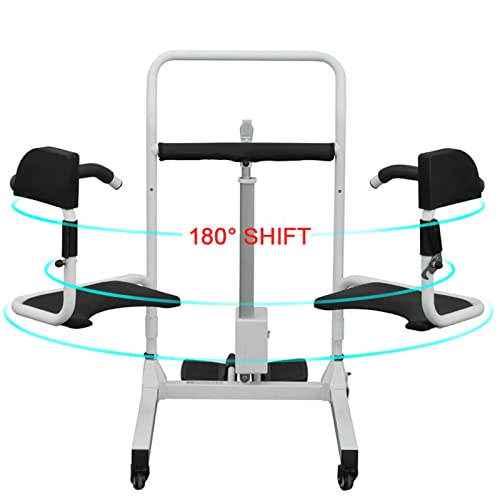 Patient Lift for Home, Electric Patient Lift Wheelchair, Portable Patient Transfer Chair, Electric Lift Shower Chair with 180° Split Seat, Transport Wheelchair for Elderly Handicapped