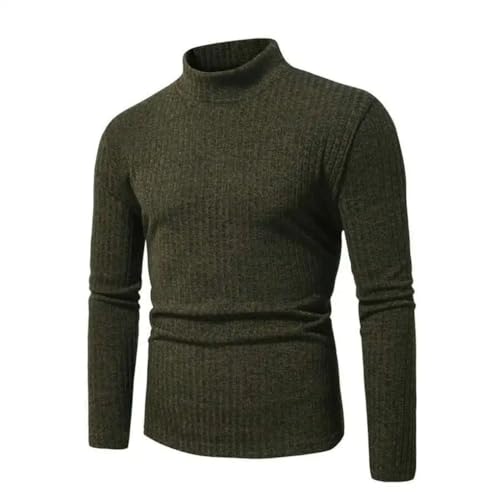 Men's Pullover Sweaters Y2k Korean Slim Fit Long Sleeve High Collar Casual Sweater2