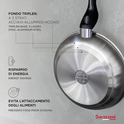 Barazzoni Wok 28 cm acero inoxidable negro miniatura 3
