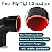 Tyeioms 90 Degree Elbow ID 2'' (51mm) Silicone Hose Coupler, Reinforced 4-layer Wall 5MM for Cold Air Intake, Turbo, Intercooler, 4”leg Length(102mm) Automotive Radiator Hose