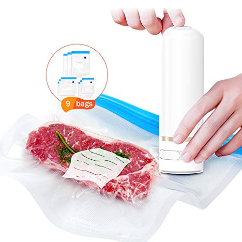 MXRJUWM Food Vacuum Sealer | Automatic Food Sealer with Reusable Bags | Mini