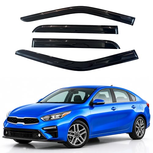 Image of IG Window Visors Fit for 2019-2024 Kia Forte, Out-Channel Rain Guards Vent Wind Deflectors 4PC, Car Accessories for 19-24 Forte (Excludes Hatchback)