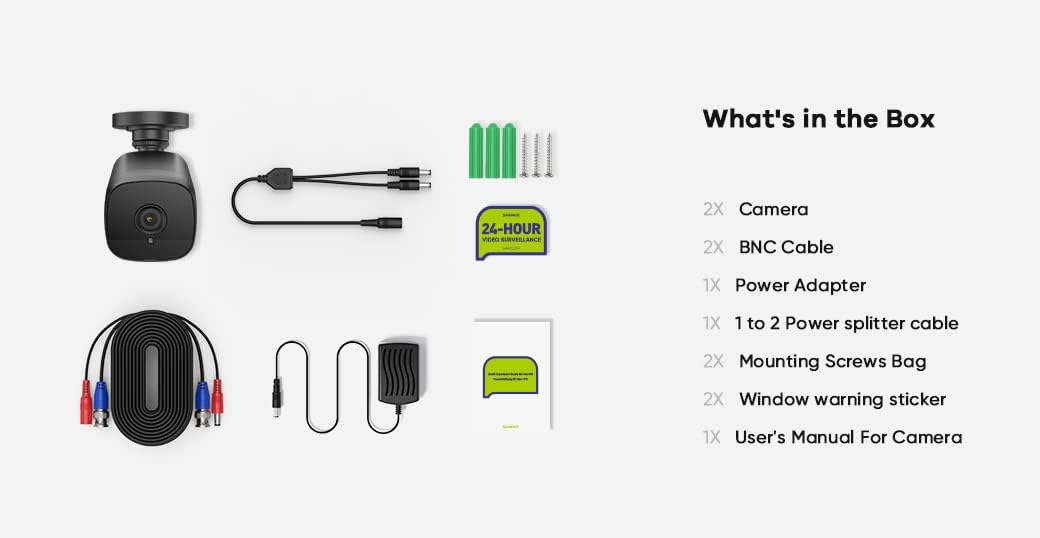 SANNCE Security Camera,1080P HD CCTV Surveillance Bullet Camera IP66 Weatherproof Indoor Outdoor TVI Camera IR Cut,12 Led 100ft/30M Night Vision -Black 2 Pack 9 41U1Ce1h6mL. AC SL1040