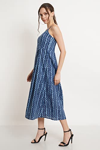 Image of COTLAND Fashions Breathable Cotton Printed A-Line Midi Dress for Women