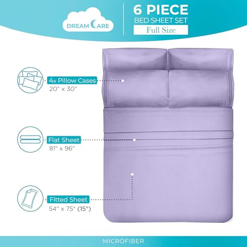Image of DREAMCARE Full Size Sheets - 6 pcs Breathable Cooling Sheets Full Size Bed