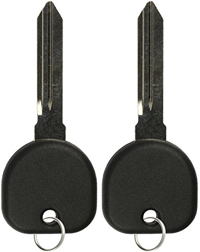 KeylessOption Uncut Ignition Transponder Chip Key Blank Blade Chipped Replacement For Cadillac CTS Pk3 B112-PT 48 (Pack of 2)