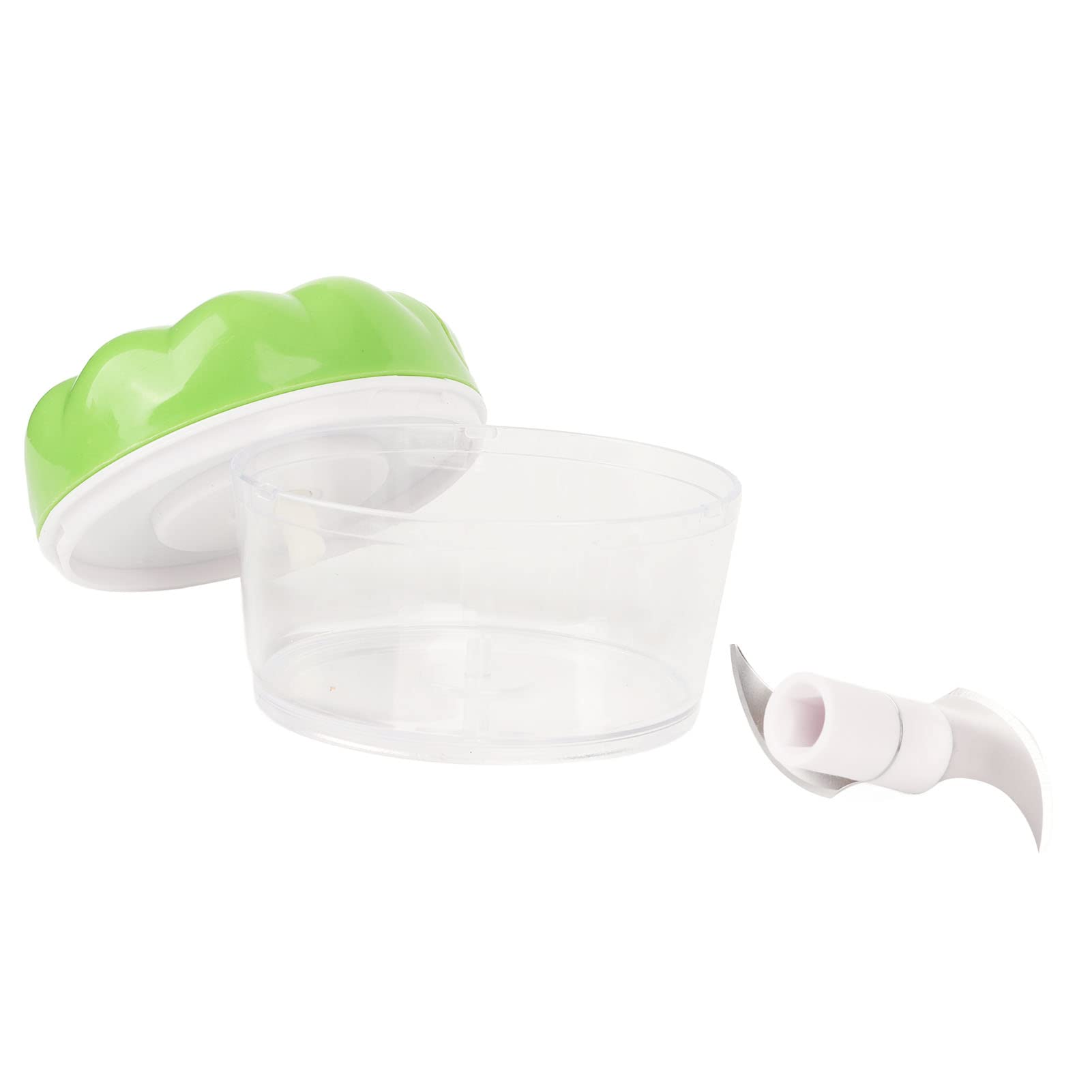 Garlic Chopper Manual Mini Multipurpose Transparent Garlic Mincer with Drawstring for Kitchen Blue (Green)