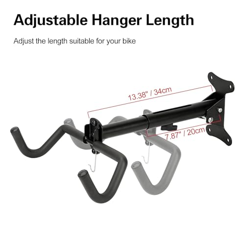 Image of HASTHIP Bicycle Wall Mount Stand, Heavy Duty BikeHanger for Home & Garage, Foldable Retractable Wall Mounted Rack Cycle Hanger Mount Rack for Indoor & Outdoor Storage Hanging Stand MTB Cycle