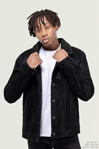 Image of X-Ray Men's Slim Fit Faux-Leather Moto Jacket with Removable Hood