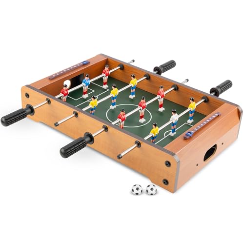 Foosball Table - 20-Inch Mini Soccer/Football Table Game for Arcade, Game Room, and Mancave - Set Includes Two Balls and Score Keeper by Hey Play