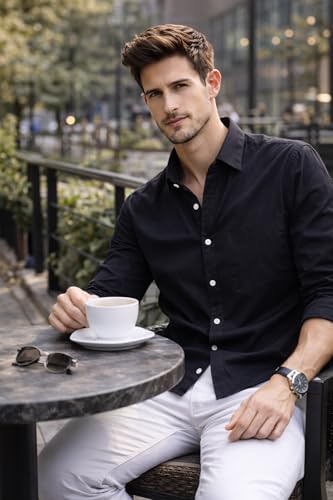 Image of Ben Martin Shirt for Men | Regular Casual Shirts for Mens' | Men's Casual Shirt's Slim Fit | Full Sleeve Cotton Shirts for Men's | Solid Shirt's for Mens Stylish | Formal & Casual Office Wear Shirts