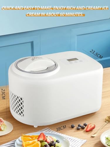 Gykozy Gelatiera A Compressore, 4 Modalità, Senza Pre-Congelamento, Timer Lcd, Include Raccoglitore Di Palline, Perfetta Per Gelato, Sorbetto E Gelato Artigianale. - 5