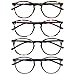 Produktbild Opulize Met 4er-Pack Lesebrille Groß Runden Braun Lila Grün Grau Herren Damen Federscharniere RRRR60-2567 +1,00