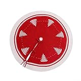 ZiStarlilife Falda de árbol de Navidad de 120 cm de diámetro, tela de punto con patrón de madera de pino y lazos para decoración festiva en sala de estar, jardín, bar u oficina