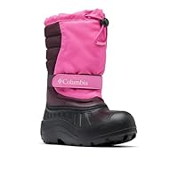 Columbia Youth Powderbug Snowlite Waterproof Snow Boot, Pink Ice/Moonvista, 7