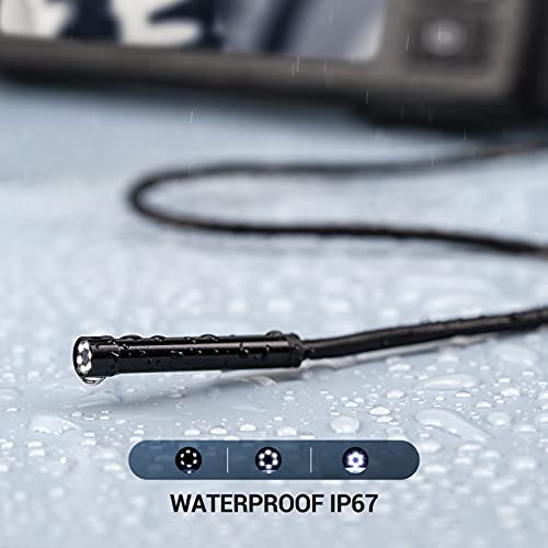 DEPSTECH 5.5mm Lens Industrie Endoskopkamera 4,3" LCD-Bildschirm 1080P Digitales Endoskop IP67 wasserdicht Inspektionskamera, 6 Einstellbare LEDs, 5m halbstarres Kabel, 32GB Karte DS300 – Bild 7