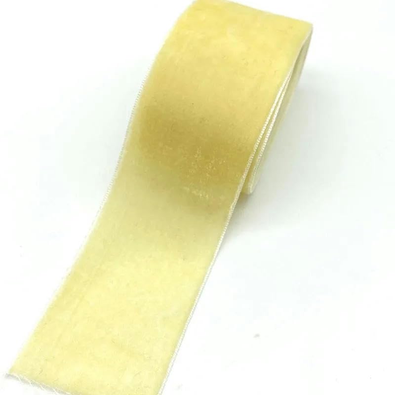 wstążka aksamitna, Zestaw wstążek aksamitnych wielokolorowych 40 mm x 2 jardy 18 szt(Cream)