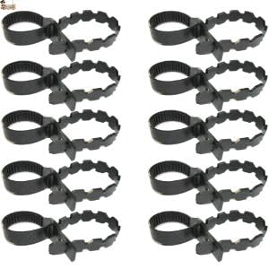BricoLoco.com Brida entutorar árboles. Pack 10 uds. Correa Ajustable para Sujetar árboles a tutores. Collar de Goma para sujeción de árboles a Tutor guía sin dañar el Tronco. Atadura Suave. (10)