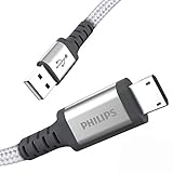 Philips Micro USB Premium Braided Charging Cable, 6 Ft Cord, USB to Micro USB Cable, Compatible w/Android Phones, Samsung Galaxy, Windows, Kindle, Bluetooth Speakers, Gray, DLC4206U/37