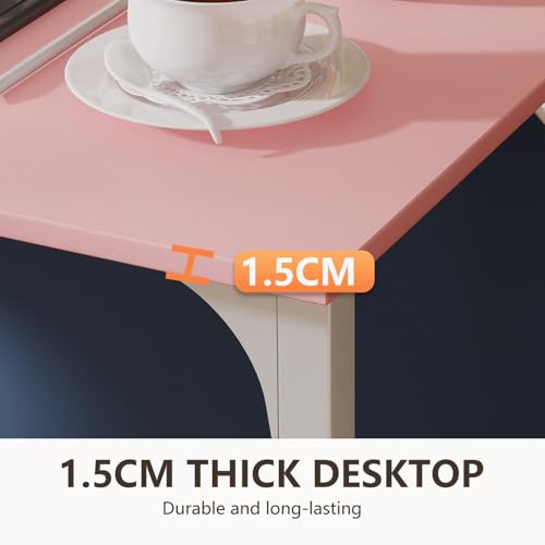 Image of BestOffice Computer Desk,Home Office Desk, Modern Simple Style for Home Office Study Writing (Pink, 63 Inch)