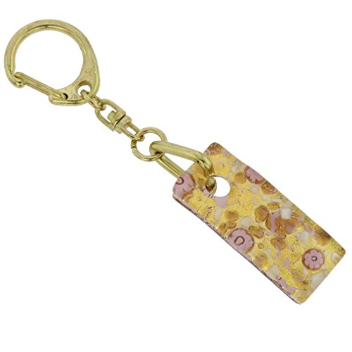 Llavero Murano Glass Of Venice en oro púrpura artesanal italiano