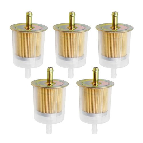 EATAKWARD 5PCS 3/8" Universal Fuel Filters, Replacement for Industrial Tractors Cars Trucks Motorcycles RVs Gas Powered Engine Inline Gas Fuel Line Transparent Plastic Shell