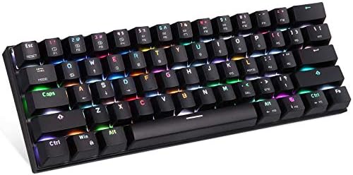 Motospeed Wired/Wi-fi 3.0 Mechanical Keyboard 60% Compact 61 Keys RGB Backlit Sort-C Gaming/Workplace Keyboard for PC/Mac/Linux/iPad/iPhone/Smartphone/Laptop computer Blue Change