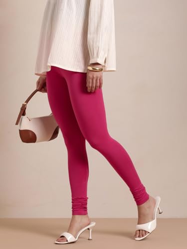 Image of TWIN BIRDS Tailored Cut and Classic Fit Super Stretchable Elastane Fabric Churidar Leggings for Women