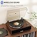 DIGITNOW Vinyl Record Player with Magnetic Cartridge, High Fidelity Belt Drive Turntable with Built-in Speakers & Phono Preamp, Wireless Playback and Aux-in Functionality, Auto Off
