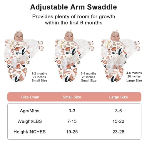 Image of HOUSBAY 100% Cotton Baby Swaddle Sleep Sacks for Newborn Swaddling Blankets Adjustable 2-Way Zipper 1 Pac (Red Flower, Medium /Large | 3-6 Months)