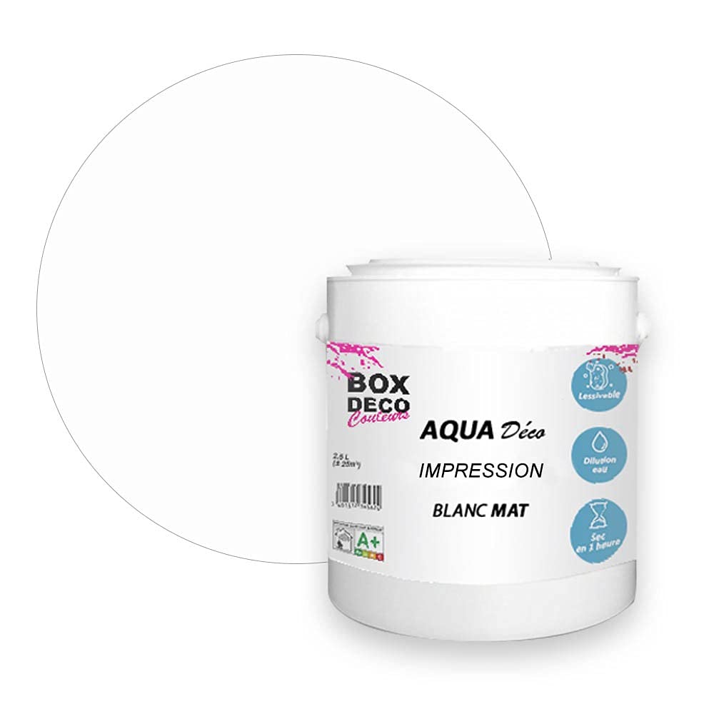Pintura acuática para pared, color blanco mate (2,5L)