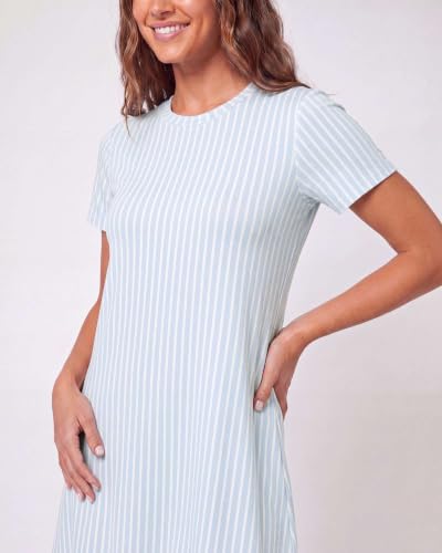 Image of Real Essentials 3 Pack: Women's Short Sleeve T Shirt Dress Swing Loose Casual Lounge Everyday Outfit (Available in Plus)